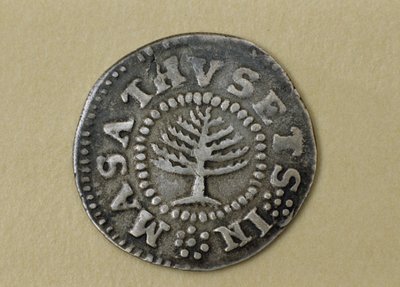 Szyling sosnowy, 1667-1682 (srebrny) autorstwa John Hull