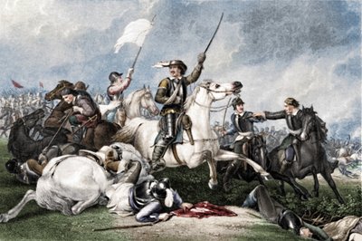 „Cromwell w bitwie pod Marston Moor”, 1886 autorstwa John J Crew