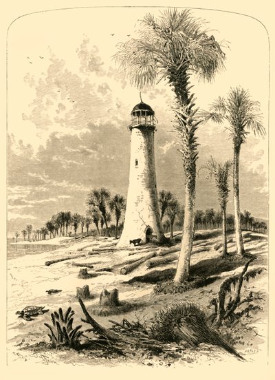 „Latarnia barowa, ujście rzeki św. Jana”, 1872 r. autorstwa John J. Harley