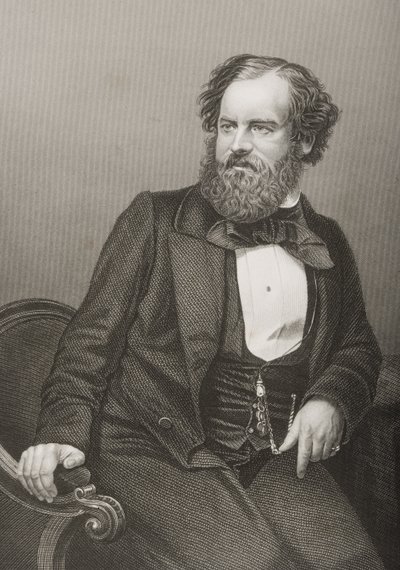 Albert Smith (1816-60) grawerowany przez D.J. Pound z fotografii, z „The Drawing-Room of Eminent Personages, tom 2”, wydanej w Londynie, 1860 (rycina) autorstwa John Jabez Edwin Paisley Mayall