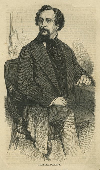 Charles Dickens, grawerowane przez Bobbett-Hooper, z Harper