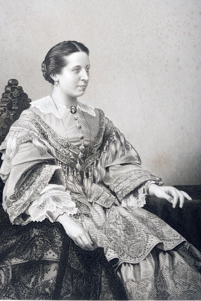 Clara Novello (1818-1908) wyryta przez D.J. Pounda z fotografii, z "The Drawing-Room of Eminent Personages, Volume 2", wydanej w Londynie w 1860 r. autorstwa John Jabez Edwin Paisley Mayall