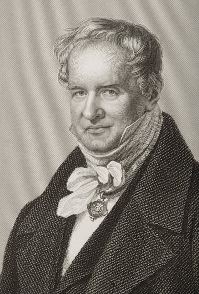 Friedrich Heinrich Alexander Humboldt (1769-1859), baron von Humboldt, ryty przez D.J. Pound z fotografii, z Salonu wybitnych osobistości, tom 2, wydanego w Londynie, 1860 (engra autorstwa John Jabez Edwin Paisley Mayall