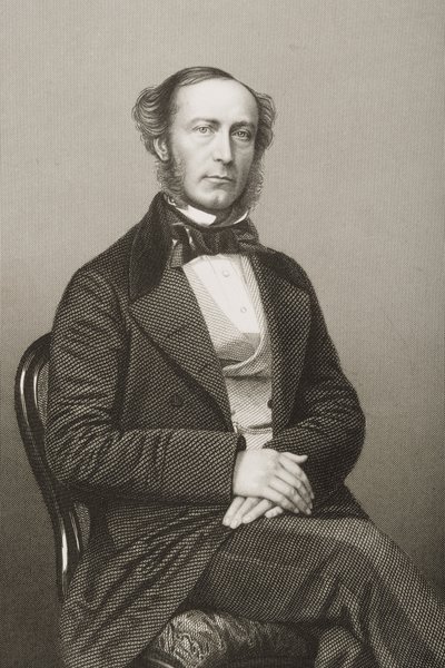 John Walter (1818-94) rytowany przez D.J. Pound z fotografii, z „The Drawing-Room of Eminent Personages, Volume 2”, wydanej w Londynie, 1860 autorstwa John Jabez Edwin Paisley Mayall