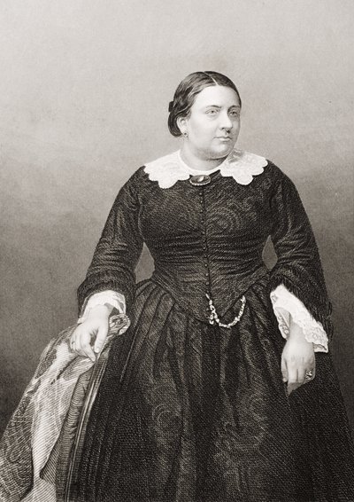 Madame Marietta Alboni (1824-94) wyryta przez D.J. Pounda z fotografii, z "The Drawing-Room of Eminent Personages, Volume 2", wydanej w Londynie, 1860 r. autorstwa John Jabez Edwin Paisley Mayall