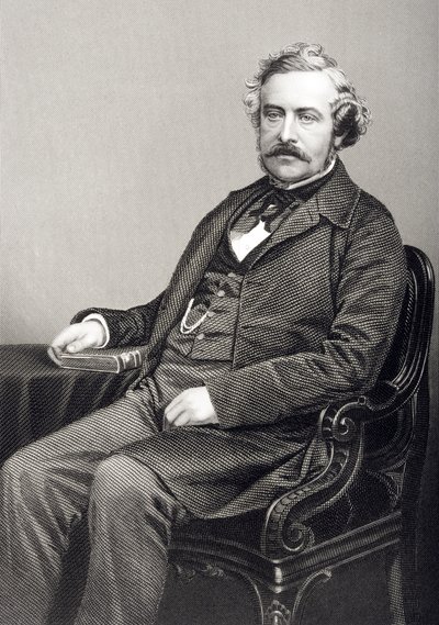 Martin Farquhar Tupper (1810-89) grawerowany przez D.J. Pound z fotografii, z „The Drawing-Room of Eminent Personages, Volume 2”, wydanej w Londynie, 1860 autorstwa John Jabez Edwin Paisley Mayall