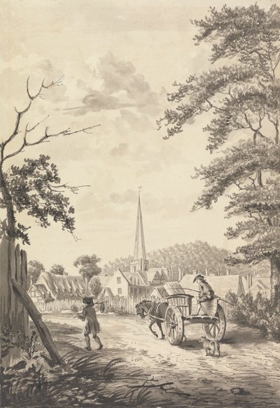Kościół i wioska Ledbury, Herefordshire autorstwa John James Barralet