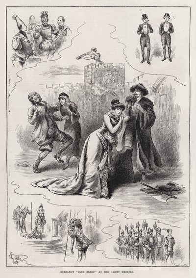 „Niebieska broda” Burnanda w Gaiety Theatre (rycina) autorstwa John Jellicoe
