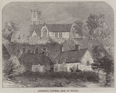 Kościół Godshill, Wyspa Wight autorstwa John Jessop Hardwick