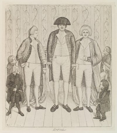 Charles Byrne; James Burnett, Lord Monboddo; William Richardson; John Bell; Baillie Kyd by John Kay autorstwa John Kay