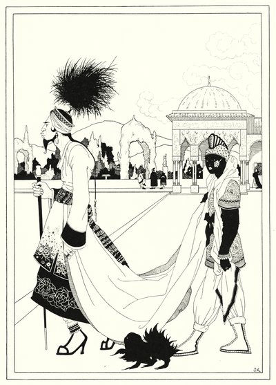 Ilustracja do Historii Aladyna i cudownej lampy (lito) autorstwa John Kettelwell