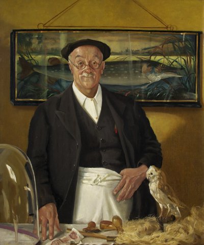 Pan Chopping the Taxidermist (olej na płótnie) autorstwa John Kynnersley Kirby