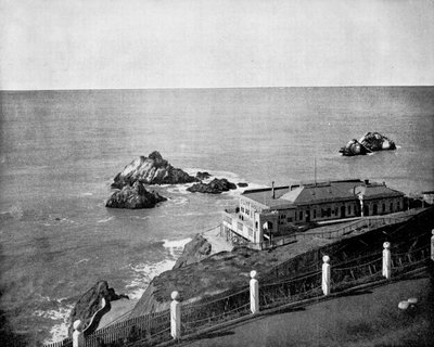 Cliff House i Seal Rocks, Golden Gate, Kalifornia, USA, 1893 r. autorstwa John L. Stoddard