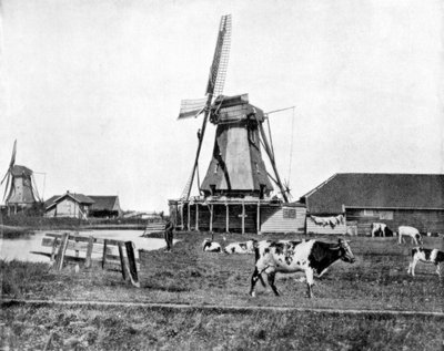 Wiatraki holenderskie, Holandia, koniec XIX wieku autorstwa John L. Stoddard