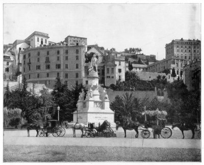 Posąg Kolumba, Genua, Włochy, koniec XIX wieku. autorstwa John L. Stoddard