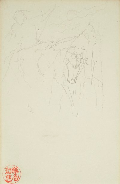 Achilles i Xanthus, z folio La Farge nr 849 i nr 860, jeden z 42 rysunków autorstwa John La Farge