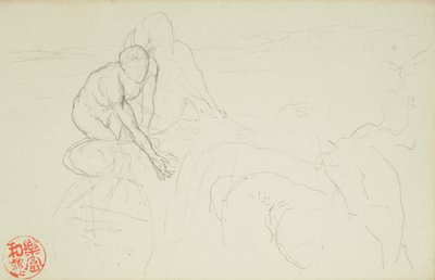 Achilles i Xanthus, z folio La Farge nr 849 i nr 860, jeden z 42 rysunków autorstwa John La Farge