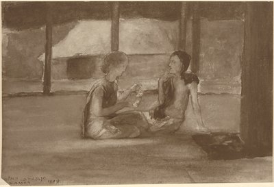 Dziewczyny w Samoa Hut autorstwa John La Farge