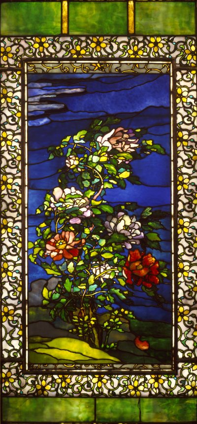 Piwonie na wietrze z obramowaniem Kakemono autorstwa John La Farge