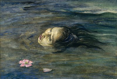 Dziwna rzecz, którą mały Kiosai widział w rzece, 1897. autorstwa John La Farge