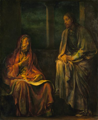 Wizyta Nikodema u Chrystusa autorstwa John La Farge