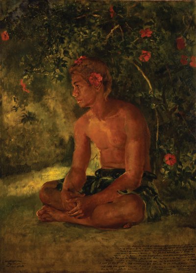 Szkic Maua, Apia. Jeden z naszych załóg łodzi, 1891 autorstwa John La Farge or Lafarge
