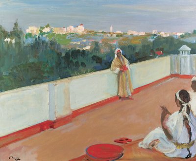Wieczór na szczycie domu, Tanger (olej na płótnie) autorstwa John Lavery