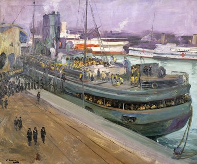Zaokrętowanie marynarki wojennej, Southampton autorstwa John Lavery
