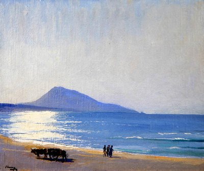 Plaża, Tanger (olej na płótnie) autorstwa John Lavery
