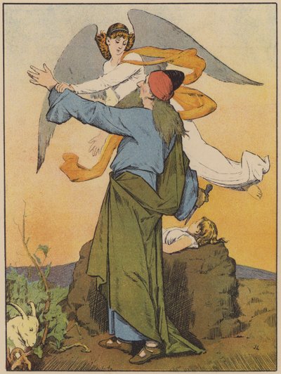 Abrahamowi powiedziano, żeby nie składał Izaaka w ofierze autorstwa John Lawson