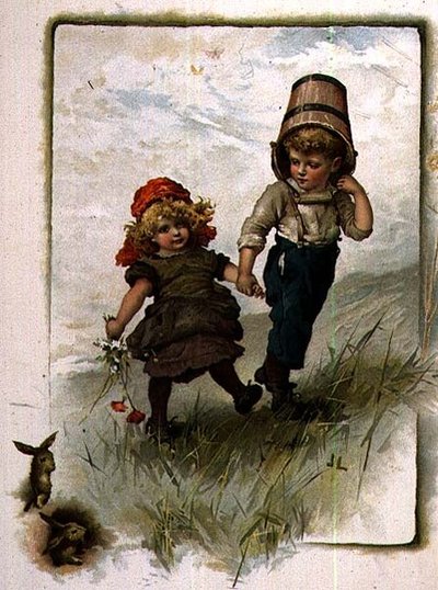 Jack i Jill, z ilustrowanej książki z rymowankami dla dzieci autorstwa John Lawson