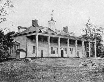 Dom Jerzego Waszyngtona w Mount Vernon, Wirginia, USA (zdjęcie czarno-białe) autorstwa John Lawson Stoddard