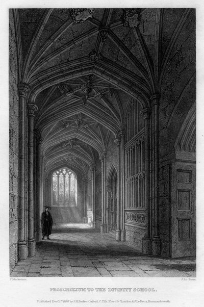 Proscholium to the Divinity School, Oxford, 1836. autorstwa John Le Keux