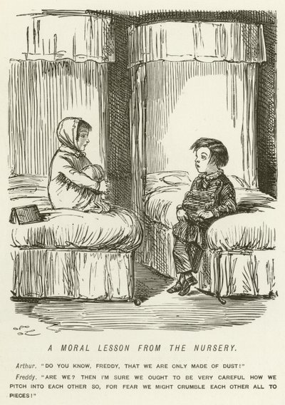 Lekcja moralna ze żłobka autorstwa John Leech