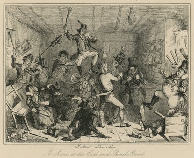 Scena w Cock and Punch Bowl autorstwa John Leech