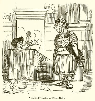 Archimedes biorący ciepłą kąpiel autorstwa John Leech