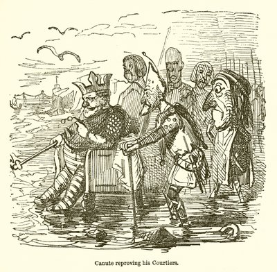 Kanut napominający swoich dworzan autorstwa John Leech