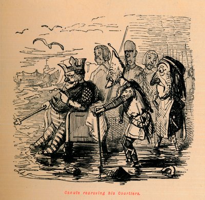Kanut upominający swoich dworzan, ok. 1860, ok. 1860 autorstwa John Leech