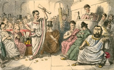 Cyceron potępiający Katylinę autorstwa John Leech