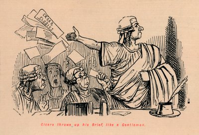 Cyceron rzuca swoje Brief, jak dżentelmen, 1852 autorstwa John Leech
