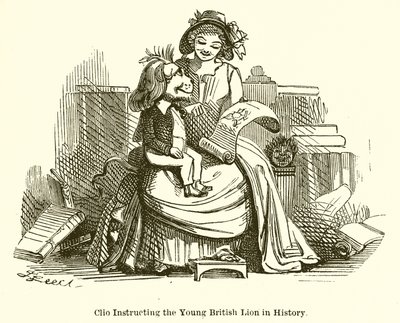 Clio uczy historii młodego lwa brytyjskiego autorstwa John Leech