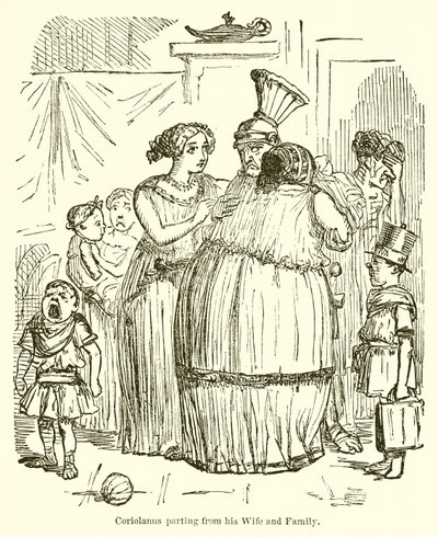Coriolanus rozstaje się z żoną i rodziną autorstwa John Leech