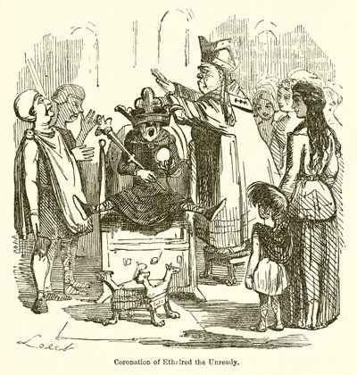 Koronacja Ethelreda Niegotowego autorstwa John Leech