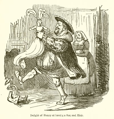 Rozkosz Henryka z posiadania syna i dziedzica autorstwa John Leech