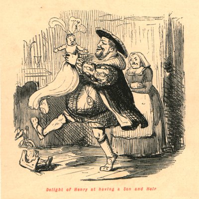 Zachwyt Henryka z posiadania syna i dziedzica, 1897. autorstwa John Leech