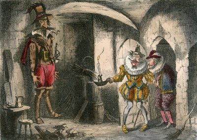 Odkrycie Guido Fawkesa przez Suffolka i Mounteagle. autorstwa John Leech