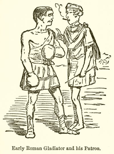 Gladiator wczesnorzymski i jego patron autorstwa John Leech