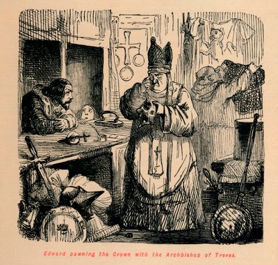Edward zastawia Koronę u arcybiskupa Treves, ok. 1860, ok. 1860 autorstwa John Leech