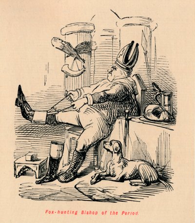 Polujący na lisy Biskup okresu, ok. 1860, ok. 1860 autorstwa John Leech