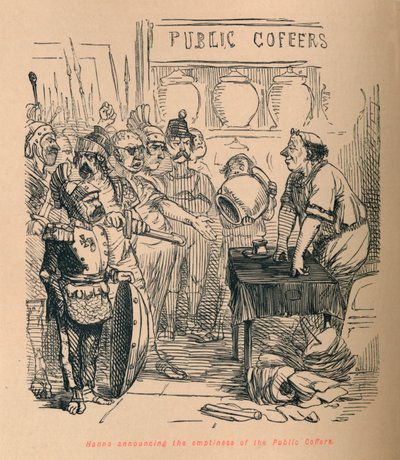 Hanno ogłasza pustkę Skarbca Publicznego, 1852 r. autorstwa John Leech